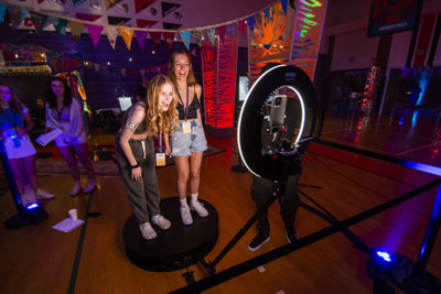 Photo of 360 photo booth at prom dance