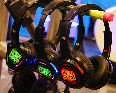 Image of silent disco headsets